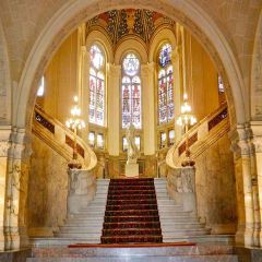 Statue On The Stairs Photography Scenery Backdrop Indoor Theme Banner AKA-749