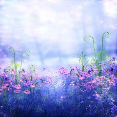 Purple Grass Photography Scenery Backdrop Flowers Theme Banner AKA-758