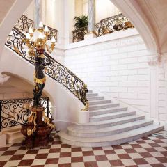 White Stairs Photography Scenery Backdrop Indoor Theme Banner AKA-763