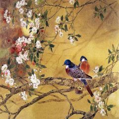 Chinese Bird Paint Photography Scenery Backdrop Flowers Theme Banner AKA-777