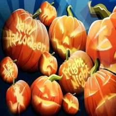 Halloween Pumpkins Photography Scenery Backdrop Halloween Theme Banner AKA-780