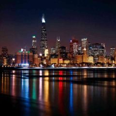 City Of Night Photography Scenery Backdrop Architectural Theme Banner AKA-798