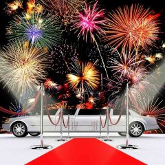 Limo And Fireworks Photography Scenery Backdrop Luxury Theme Banner AKA-819