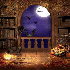Terrible Pumpkin Photography Scenery Backdrop Halloween Theme Banner AKA-842