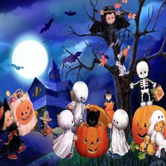 Horror Elements Photography Scenery Backdrop Halloween Theme Banner AKA-846