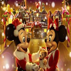 Cute Cartoon Characters Photography Scenery Backdrop Christmas Theme Banner AKA-860
