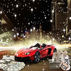 Luxurious Car Photography Scenery Backdrop Streetscape Theme Banner AKA-863
