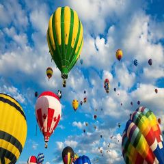 Pretty Hot Air Balloons Photography Scenery Backdrop Nature Theme Banner AKA-869