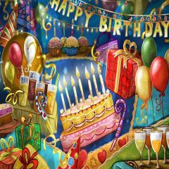 Birthday Party Photography Scenery Backdrop Christmas Theme Banner AKA-873