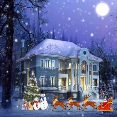 Wonderful Christmas Night Photography Scenery Backdrop Christmas Theme Banner AKA-878