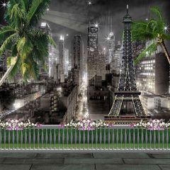 Nice Fence Photography Scenery Backdrop Streetscape Theme Banner AKA-885