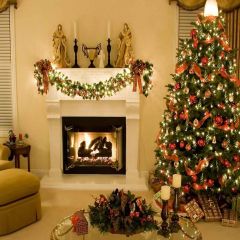 Glittering Christmas Tree Photography Scenery Backdrop Christmas Theme Banner AKA-907