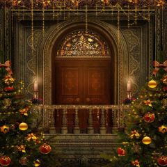 Shining Christmas Tree Photography Scenery Backdrop Christmas Theme Banner AKA-909