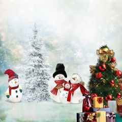 Outdoor Christmas Tree Photography Scenery Backdrop Christmas Theme Banner AKA-914