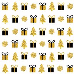 Gift Tree Golden Photography Scenery Backdrop Christmas Theme Banner BCE-006