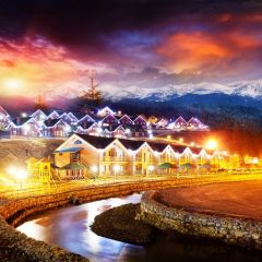 Light Sky River Photography Scenery Backdrop Christmas Theme Banner BCE-009