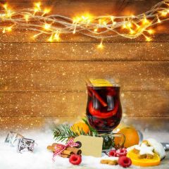 Wine Light Fruit Photography Scenery Backdrop Christmas Theme Banner BCE-010
