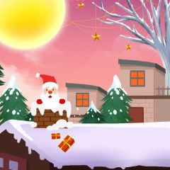 Santa Claus Fir Cypress Photography Scenery Backdrop Christmas Theme Banner BCE-019