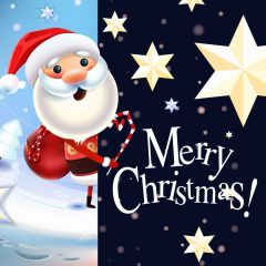 Santa Claus Stars Photography Scenery Backdrop Christmas Theme Banner BCE-021