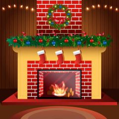Sock Fire Light Grass Photography Scenery Backdrop Christmas Theme Banner BCE-027