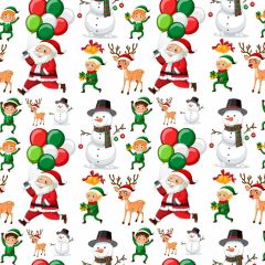 Santa Claus Snow Man Reindeer Photography Scenery Backdrop Christmas Theme Banner BCE-034