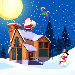 Santa Claus Snow Man Fir Photography Scenery Backdrop Christmas Theme Banner BCE-035