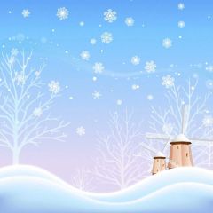 Snowflake Windmill Photography Scenery Backdrop Christmas Theme Banner BCE-058