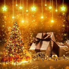 Gift Light Tree Photography Scenery Backdrop Christmas Theme Banner BCE-063