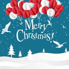 Balloon Fir Bird Photography Scenery Backdrop Christmas Theme Banner BCE-066