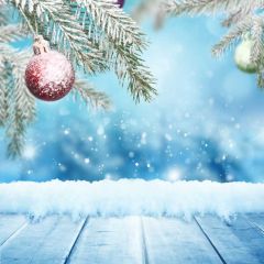 Snow Bell Fir Photography Scenery Backdrop Christmas Theme Banner BCE-073