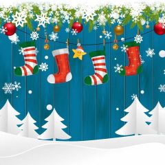 Sock Gift Tree Photography Scenery Backdrop Christmas Theme Banner BCE-074