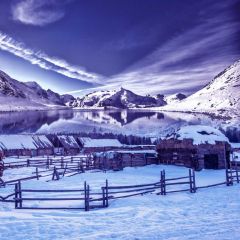 Mountain Snow Photography Scenery Backdrop Snow Theme Banner BCE-077