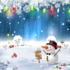 Cnow Man Snowflake Photography Scenery Backdrop Christmas Theme Banner BCE-080