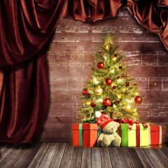 Curtain Tree Gift Photography Scenery Backdrop Christmas Theme Banner BCE-082