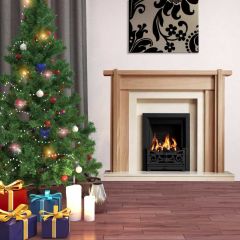 Tree Stove Floor Photography Scenery Backdrop Christmas Theme Banner BCE-088