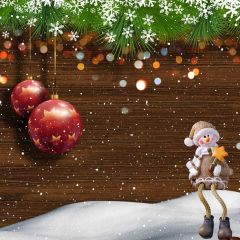 Bell Snow Man Tree Photography Scenery Backdrop Christmas Theme Banner BCE-093