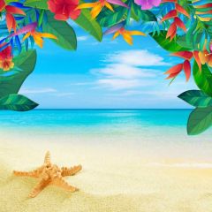 Sea Tree Photography Scenery Backdrop Ocean Theme Banner BCE-103