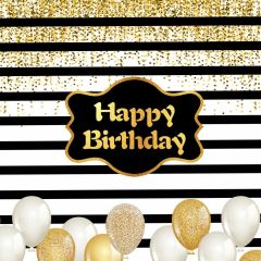 Birthday Ballon Golden Photography Scenery Backdrop Birthday Party Theme Banner BCE-105