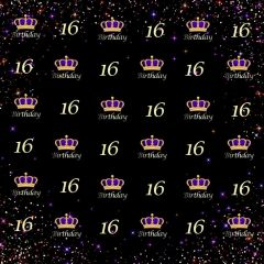 Birthday Purple Crown Photography Scenery Backdrop Birthday Party Theme Banner BCE-107