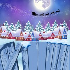 Tree Snow Reindeer Photography Scenery Backdrop Christmas Theme Banner BCE-110