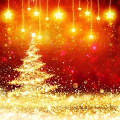 Christmas Tree Bell Photography Scenery Backdrop Christmas Theme Banner BCE-115