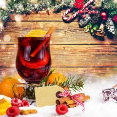 Christmas Wine Fir Photography Scenery Backdrop Christmas Theme Banner BCE-118