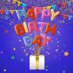 Balloon Flag Birthday Photography Scenery Backdrop Birthday Party Theme Banner BCE-120