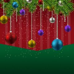 Evergreen Bell Snow Photography Scenery Backdrop Christmas Theme Banner BCE-133