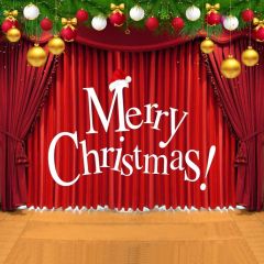 Curtain Bell Mistletoe Photography Scenery Backdrop Christmas Theme Banner BCE-135