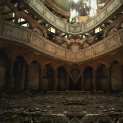 Building City Ash Dust Photography Scenery Backdrop Indoor Theme Banner BCE-142