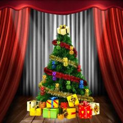 Christmas Tree Gift Curtain Photography Scenery Backdrop Christmas Theme Banner BCE-143