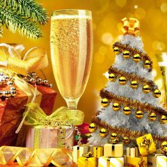 Bottle Christmas Tree Mistletoe Photography Scenery Backdrop Christmas Theme Banner BCE-146