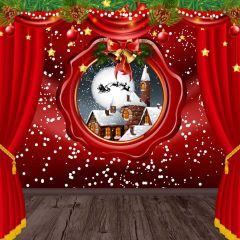 Snow Mistletoe Garland Photography Scenery Backdrop Christmas Theme Banner BCE-148