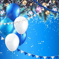 Balloon Mistletoe Flag Photography Scenery Backdrop Christmas Theme Banner BCE-153